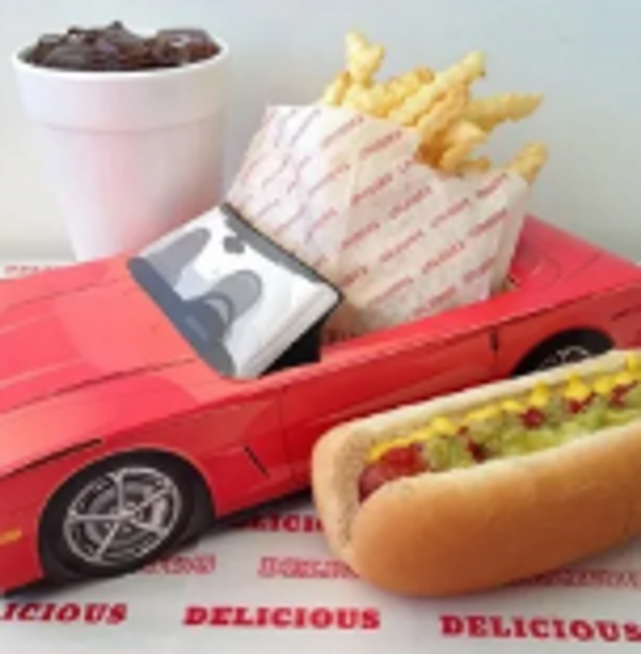 A hot dog topped your way, small fry, & apple juice served in a Classic Cruiser.

$7.49